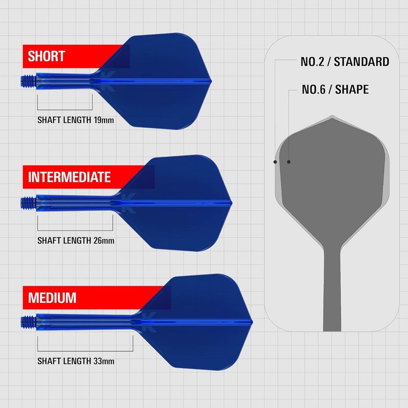 Target Darts أجنحة وعمود كيه فليكس المتكاملة، رقم 6 | عبوة من 3 كيه-فليكس - رقم 6، كيه فليكس جميعها في واحدة مصبوبة أجنحة السهام وأطوال الأعمدة: قصيرة، متوسطة وطويلة | ملحقات السهام الاحترافية - Image 3
